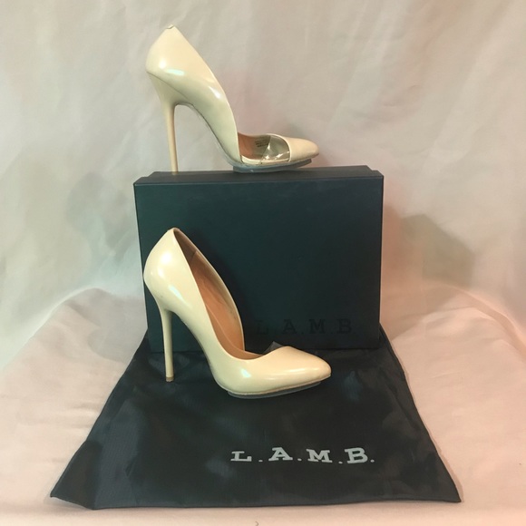 L.A.M.B. Shoes - L.A.M.B. Size 7 nude & clear Harlie heels